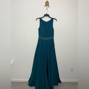 Mac Duggal 25608 Teal Gown 6/8